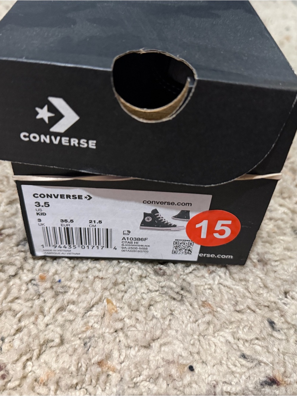 Converse Kids Black High-Top Sneakers